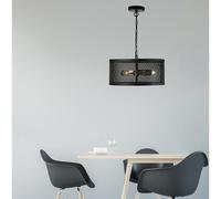 Netlighting Search Light Eu - Fishnet 3 Light Cylindrical Pendant Mesh Matt Blac