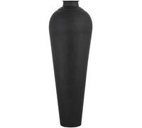 Matt Black Metal Large Hammered Vase with Lid