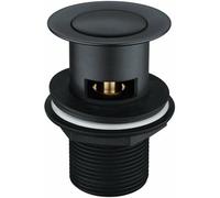Matt Black Pop Up Basin Waste Slotted Bathroom Sink Push Button Click Clack Plug