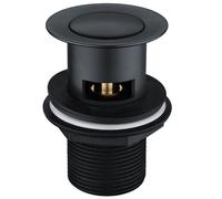 Matt Black Pop Up Basin Waste Slotted Bathroom Sink Push Button Click Clack Plug By Buyaparcel