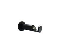 Matt Black Quick Lock Metal Curtain Pole Support Bracket Pair (28mm)