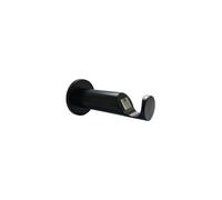 Matt Black Quick Lock Metal Curtain Pole Support Bracket Pair (35mm)