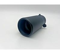 Matt Black Rolled Tip Exhaust 76mm Exit Fits 40mm - 70mm Stainless Steel