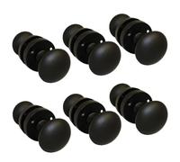 Matt Black Round Door Knob Set - Victorian Style Sprung Internal & External Door Knobs for Mortice Locks & Tubular latches (6 Pair of KNOBS)