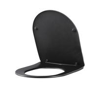 Matt Black Round Soft Close Toilet Seat with Quick Release - Roma