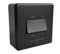 Matt Black Screwless Fan Isolator Switch & 32mm Black Surface Pattress Back Box