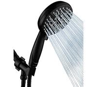 Matt Black Shower Head with Handheld Spray High Pressure-Multifunction Strong Flow Rain Massage Showerhead with Extra long Hose and Adjustable Overhead Holder - La Mejor Regaderas Modernas Para Ducha