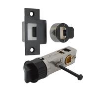 Smart Push Button Privacy Quick Latch 57mm Backset Round Tubular Latch in Matt Black