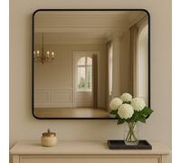 Matt Black Square Wall Mirror | Candi