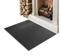 Matt Black Steel Hearth Rectangular Floor Protector Wood Burning Stoves 100x80cm