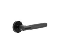 Matt Black Textured T- Bar Lever on Rose from Ironmongery Hardware Online