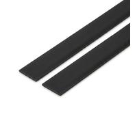 Matt Black Trim Strips x 1 Metre, Flat Bar PVC Edging, Wall Panel Border, DIY Decorative Gap Cover (2, Black, 25mm)