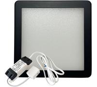 Loops 1x MATT BLACK Ultra-Slim Square Under Cabinet Kitchen Light & Driver Kit - Natural White Diffused LED Loops Black
