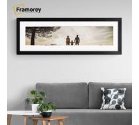 (Matt Black With White Mount, 100x45CM Pic (110x55CM Frame)) Panoramic Size Matt Black Picture Frame Photo Frames With Multicolored Mounts Wall Hanging Frame