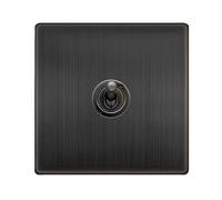 Matt Bronze Screwless Plate Intermediate 10Ax Toggle Light Switch - Se Home