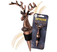 Matt Copper Stag's Head Wine Bottle Stopper - Silicone Layered Seal. Classy Modern Design, Silver In Colour, Great For Beginners & Professionals, 13cm x 7cm