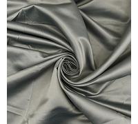 Matt Finish Duchess Satin Fabric Bridal Prom Dress Craft Back Crepe Fabric 60'' Sold by Metre (Grey)
