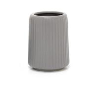 Matt Grey Ceramic Ridged Toothbrush Holder | Bathroom Caddy Toothbrush Pot Toothbrush Stand | Bathroom Tumbler Storage Cup