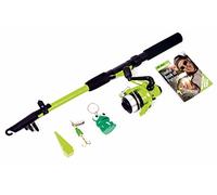 Matt Hayes Adventure (1.8m/6ft) KIDS FROGGA Fish4Fun Telescopic Rod/Matching Reel/Line Weight and Spinning Lure/Key Ring and Guide Book Fishing Combo - Ideal set for young kids [99-6039659]