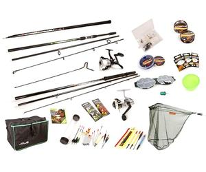 Matt Hayes Adventure Complete Fishing Set - 2 x Rod (Carp & Float) & 1 x Pole / 2 x Reel/Line/Net/End Tackle/Bait & Fishing Guide/Carry All Bag - Ideal Starter Introduction Kit [99-1514856]