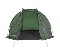 Matt Hayes - DAY SHELTER Fishing Bivvy 190T Polyester Fabric Dark Green with PVC Viewing Panels - Suitable for Light Showers Only (135cm x 220cm x 120cm) Groundsheet, Poles Pegs & Carry Bag [99-8030]