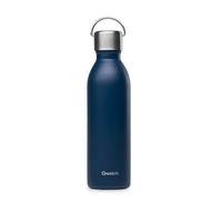 Qwetch - Active Insulated Bottle Navy Blue 600ml - Bottle with Recycled Stainless Steel Handle - 24h Cold and 12h Hot - Waterproof, BPA Free & Compact