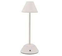 Hestia Matt Putty White USB LED Touch Table Lamp - Medium in Off-White Hestia Off-White