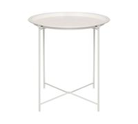 Harbour Housewares Round Steel Tray Table - Matt White