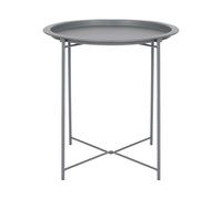 Round Steel Tray Tables - Matt Grey - Pack of 2