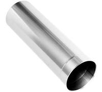 Matt Stainless Steel Rigid Pipe | Metal Flue Liner | Chinmey Solid Tube | Duct (80mm, 500mm / 0.5m)