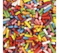 Matt strands cupcake sprinkles (50g). Vegan, natural and bake stable Birthday cake decorations for home baking. Edible toppers for funfetti cakes, doughnuts, cookies and ice cream. (Rainbow)