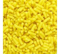 Matt strands cupcake sprinkles (50g). Vegan, natural and bake stable Birthday cake decorations for home baking. Edible toppers for funfetti cakes, doughnuts, cookies and ice cream. (Yellow)