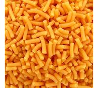 Matt strands cupcake sprinkles (50g). Vegan, natural and bake stable Birthday cake decorations for home baking. Edible toppers for funfetti cakes, doughnuts, cookies and ice cream. (Orange)