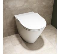 Matt White Back to Wall Rimless Toilet with Soft Close Seat - Newport