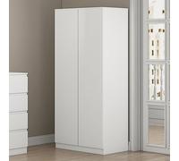 FWStyle Matt White 2 Door Push To Open Soft Close Wardrobe, White
