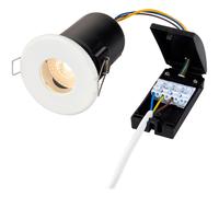 Matt White Recessed Bathroom Downlight - 50W GU10 Reflector - IP65