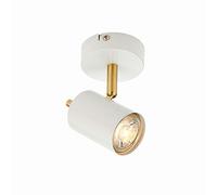 Matt White & Satin Brushed Gold GU10 LED Spotlight