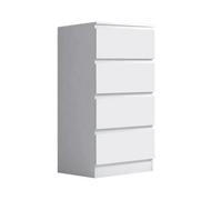 Matt White Scandinavian 4 Drawer Storage Chest