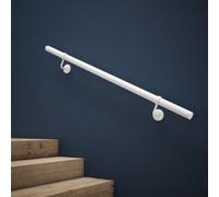 Rothley Matt White Stair Hand Rail Kit 1.2M - Internal Staircase Steel Banniser, KMW1200