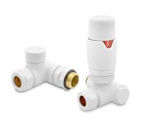 Matt White Thermostatic Dual Fuel Valves Set for Radiators Towel Rails (Pair)