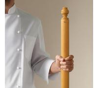 Mattarello Pasta Rolling Pin - Handmade Italian Tool for Authentic Pasta Making - Carved Ball Handle - Extra Long (24 inch)