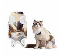 Matte Art Focused on Elephants Custom Patterned Surgery Suit for Dogs Cat- Post-Surgery Recovery, Wound Care, and Anxiety Relief - Soft Cotton Dog Pajamas with Full Belly Coverage X-Large