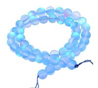 Matte Aurora Crystal Glass Beads Gemstone 8MM Dark Blue Frosted Glitter Shining Mermaid Round Loose Beads Frosted Moonstone for Jewelry Making