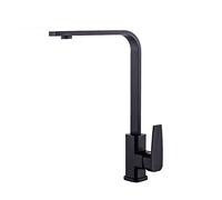 Matte Black 360° Rotate Kitchen Faucets Hot and Cold Water Mixer Deck Mounted Spout Single Handle Brass Water Taps（Nero）