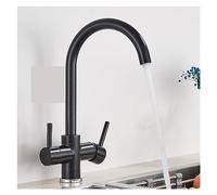 Matte Black 360° Rotating Kitchen Faucet - 3-Way Filtered Water Tap Stylish Design for Modern Kitchens Durable and Easy to Install Perfect for Home Use LWX