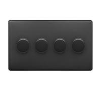 Matte Black 4 Gang LED Dimmer Switch, 2 Way, 5w - 100w BL358
