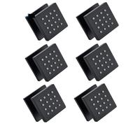 Matte Black 6pc Square Body Spray Jets - Ch & Brass Concealed Shower Head Faucet Accessory for Spa-Like Experience, ry Bathroom Upgrade