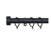 (Matte Black, 70cm - 120cm) Stud End Metal Extendable Curtain Pole (25/28mm)