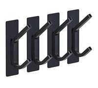 Matte Black Adhesive Wall Hooks for Bathroom Towels Durable SUS304 Stainless Steel Strips 3M Coat Hat and Bag Hangers - Heavy Duty Space-Saving Design