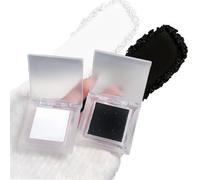 Matte Black And White Pressed Powder Eyeshadow Compact - Highly Pigmented Waterproof Long Lasting 2-Pack With Mirror For Day Night Makeup Looks Sweat Resistant Smooth Application